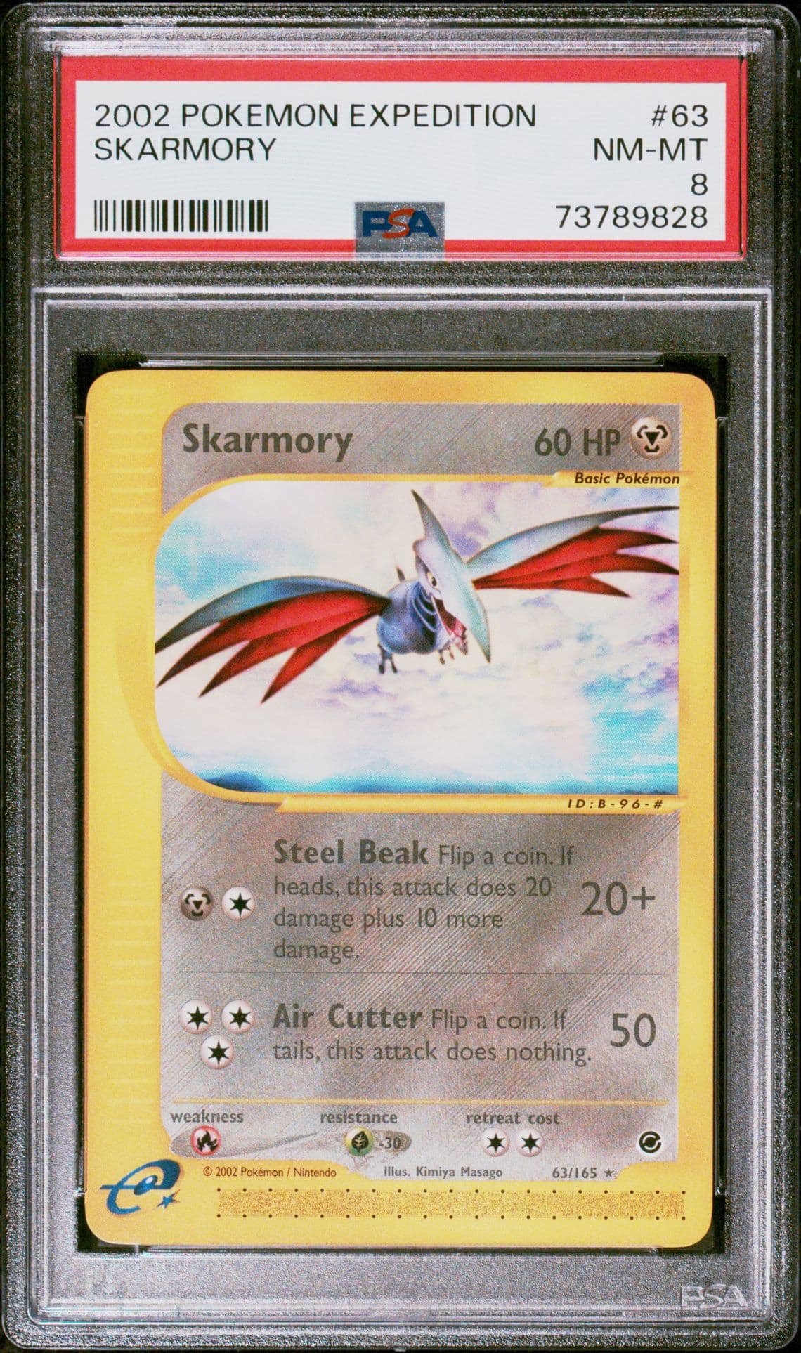 2002 Pokemon Expedition base set Skarmory - Non Holo #63 PSA 8 NM Mint