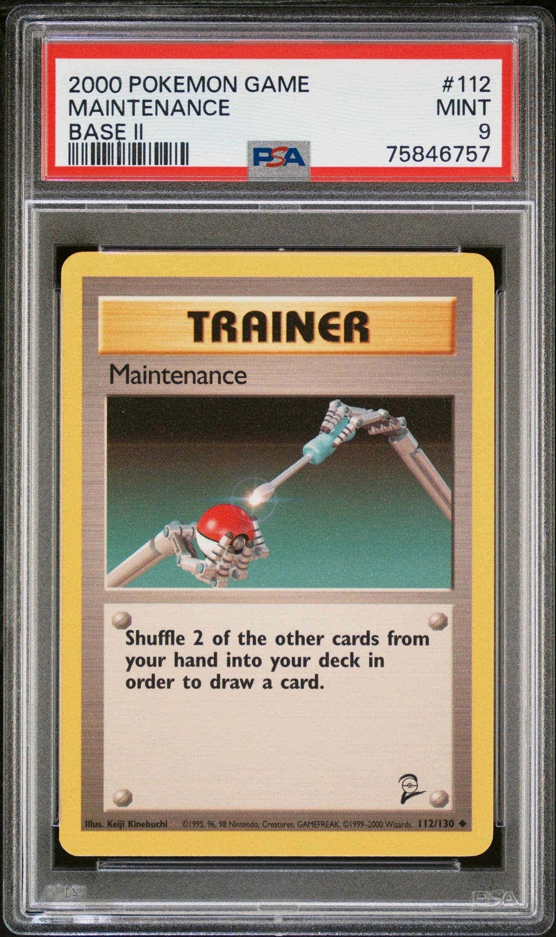 Pokemon 2000 Maintenance Base Set 2 #112 PSA 9