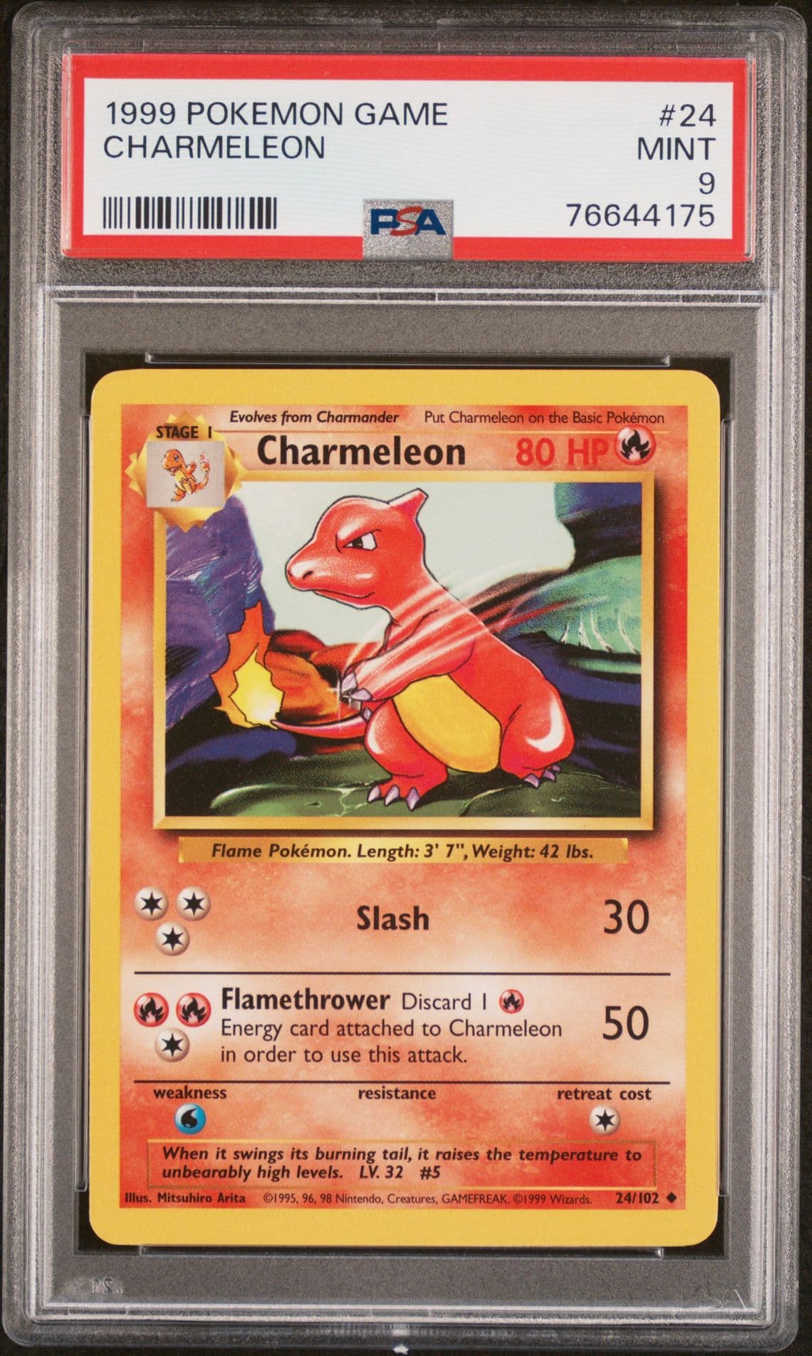 PSA 9 Charmeleon 24/102 Base Set 1999 MINT