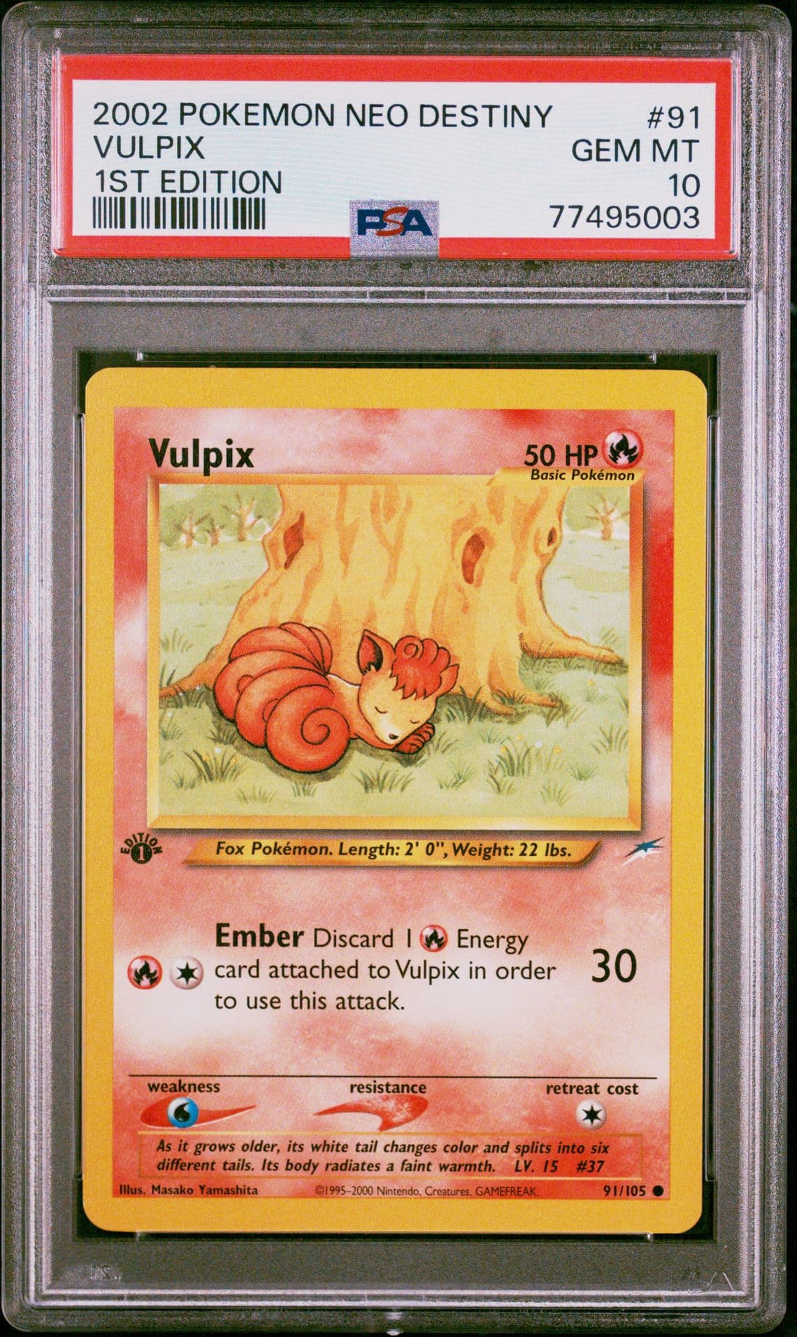 PSA 10 Vulpix 1st Edition Neo Destiny 91/105 1st Edition Pokemon Card