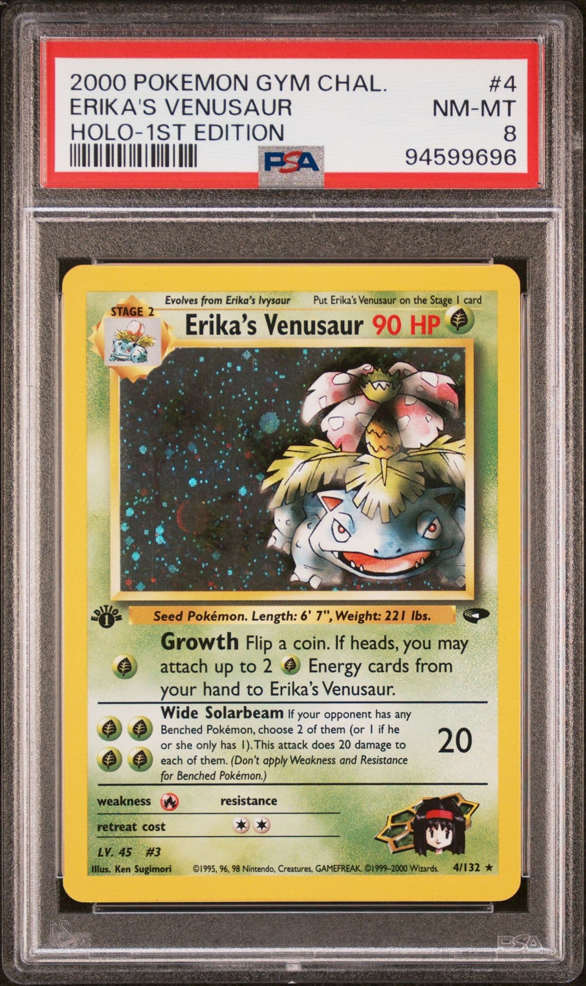 PSA 8 Erika's Venusaur Holo 1st Edition 2000 Pokemon TCG Gym Challenge #4 WOTC