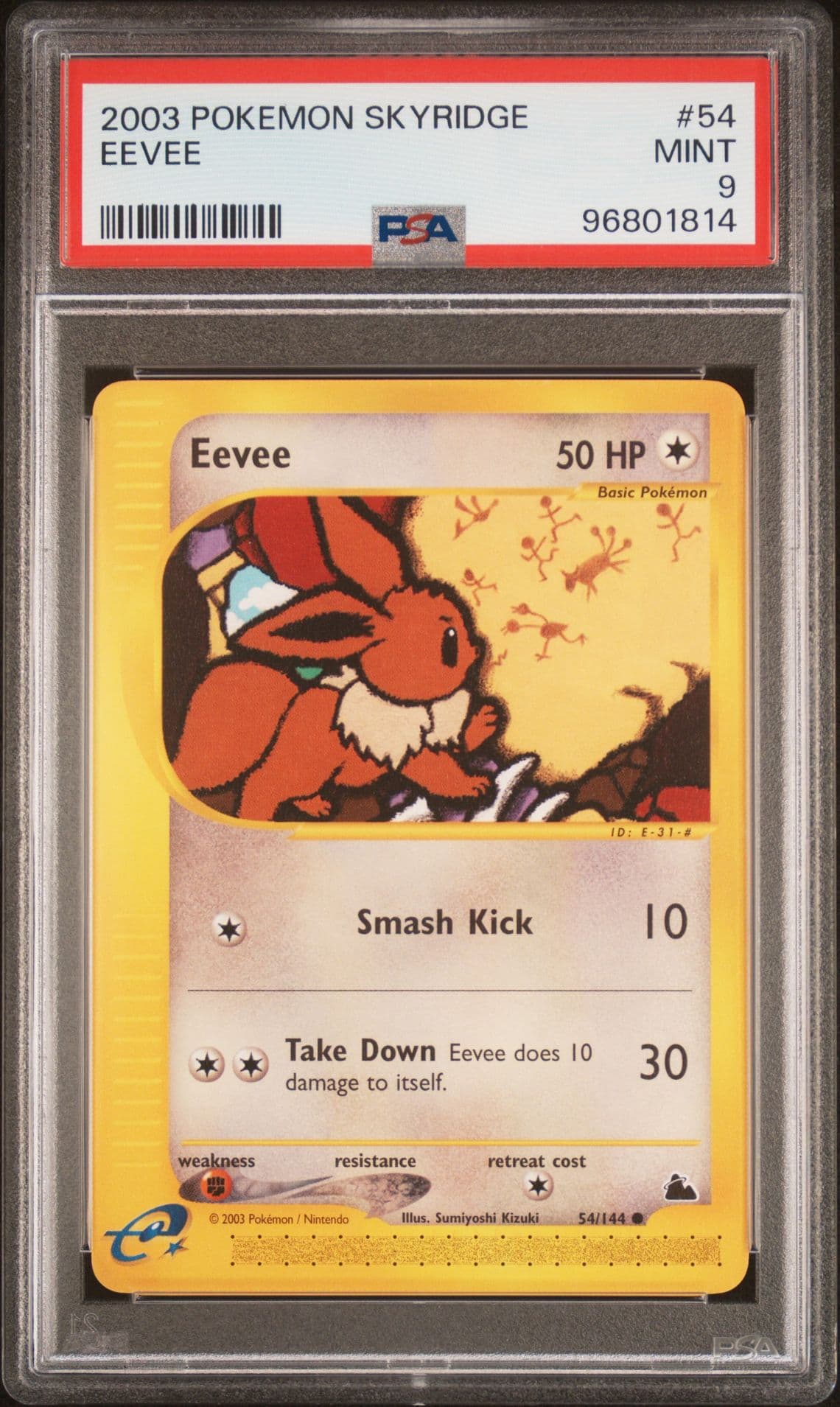 2003 Pokemon Skyridge Eevee E-reader #54 PSA 9  MINT POP 166!!