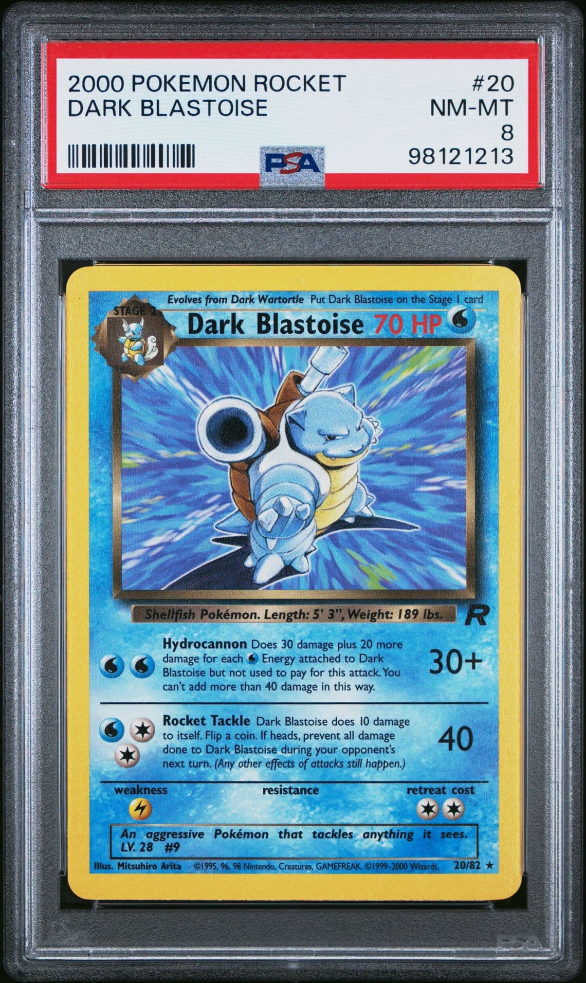 Pokémon Team Rocket Dark Blastoise 1st Edition Rare #20/82 PSA 8 2000 PSA 8