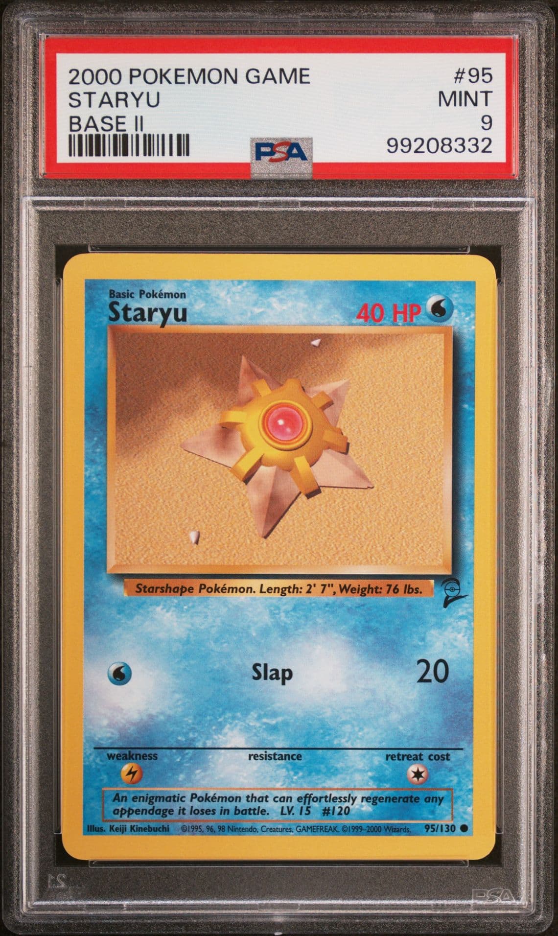 2000 Pokemon Base Set 2 Staryu #95 Common PSA 9 Mint