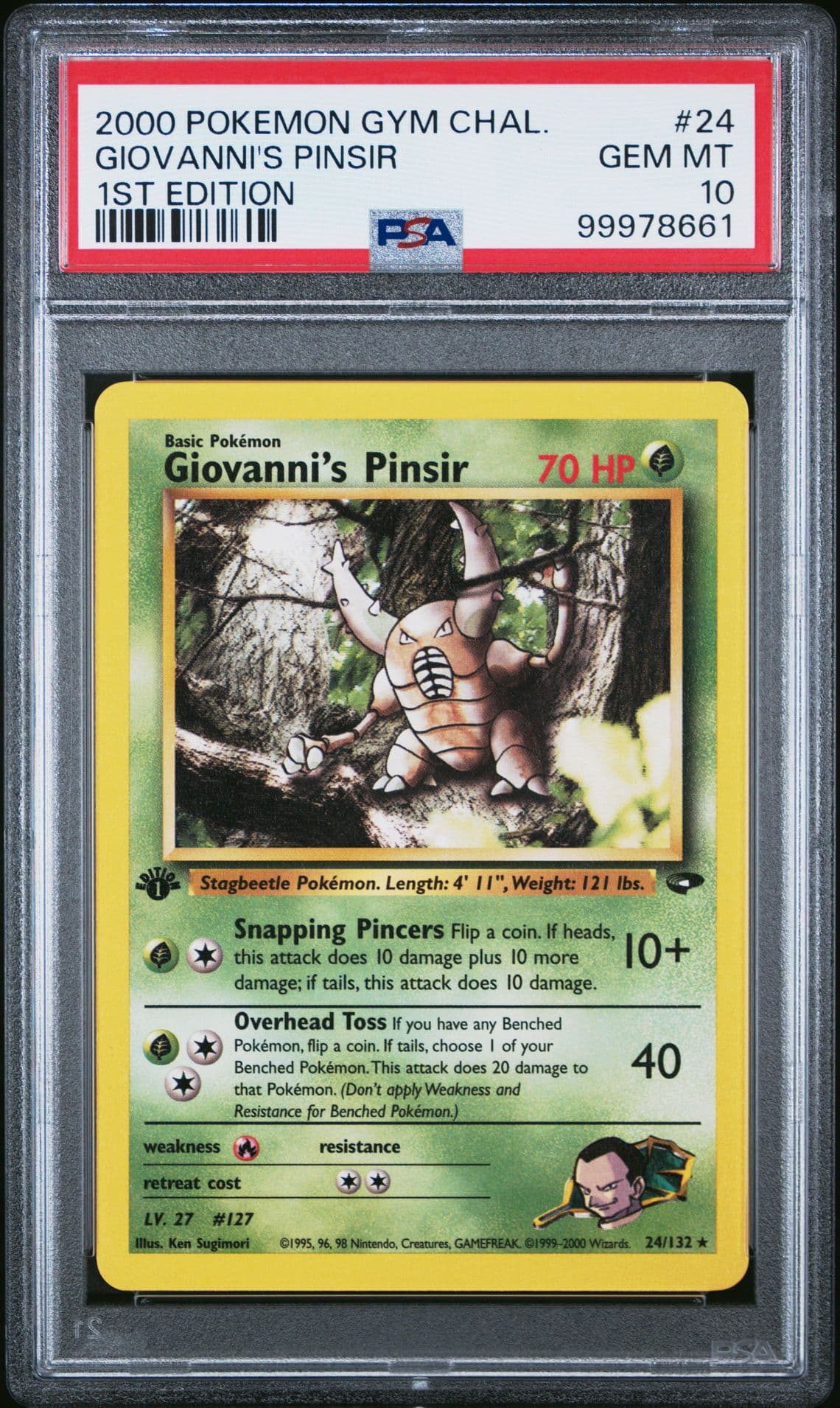 PSA 10 Giovanni'S Pinsir 1st Edition Gym Challenge 24/132 Pokemon Card