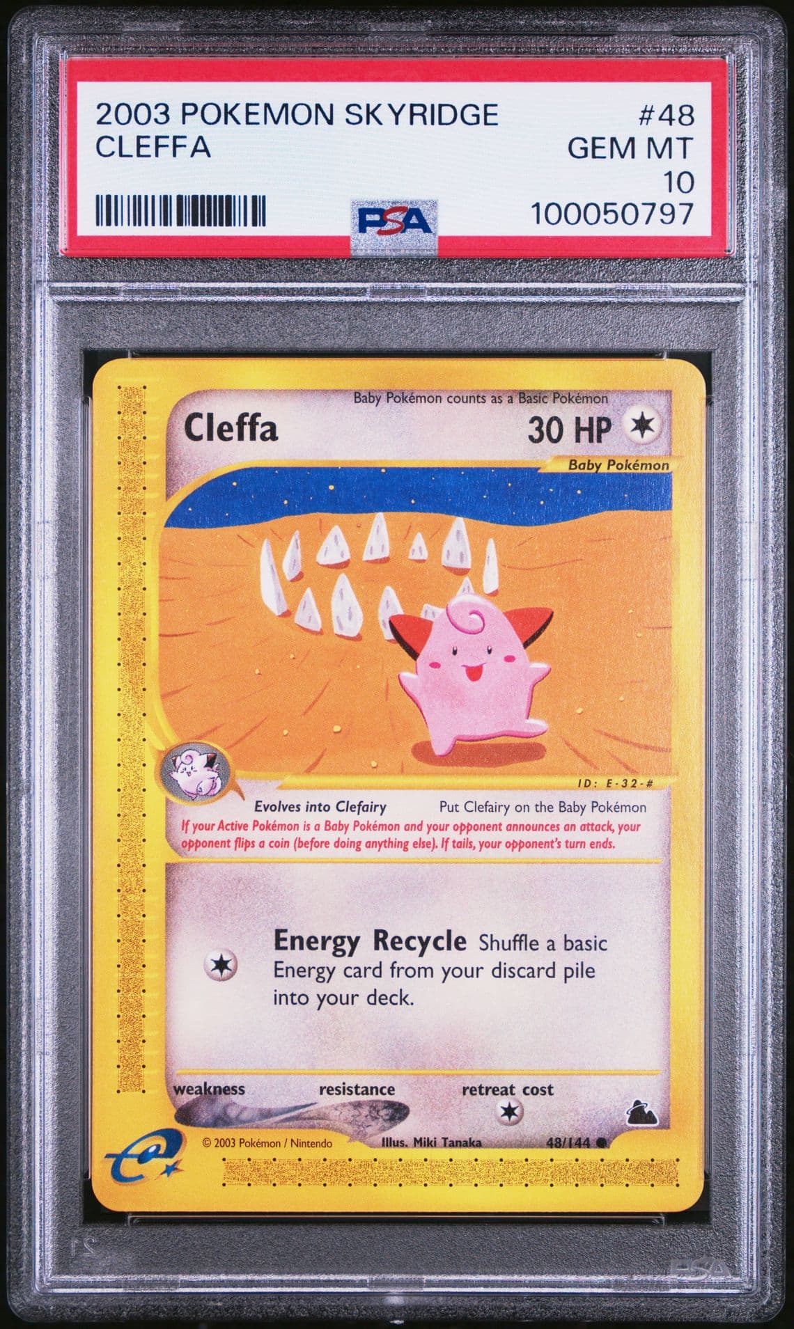 PSA 10 Cleffa #48 2003 Pokémon Skyridge WOTC Gem Mint