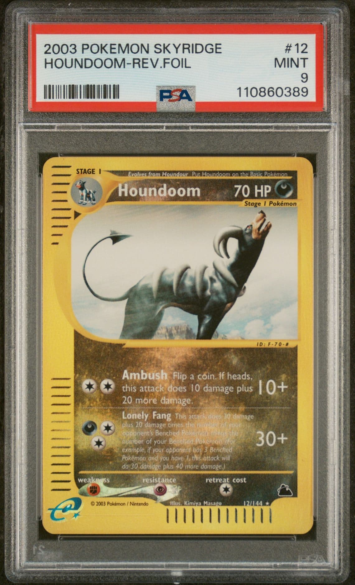 Pokémon TCG | Houndoom 12/144 Reverse Holo Rare | Skyridge PSA 9