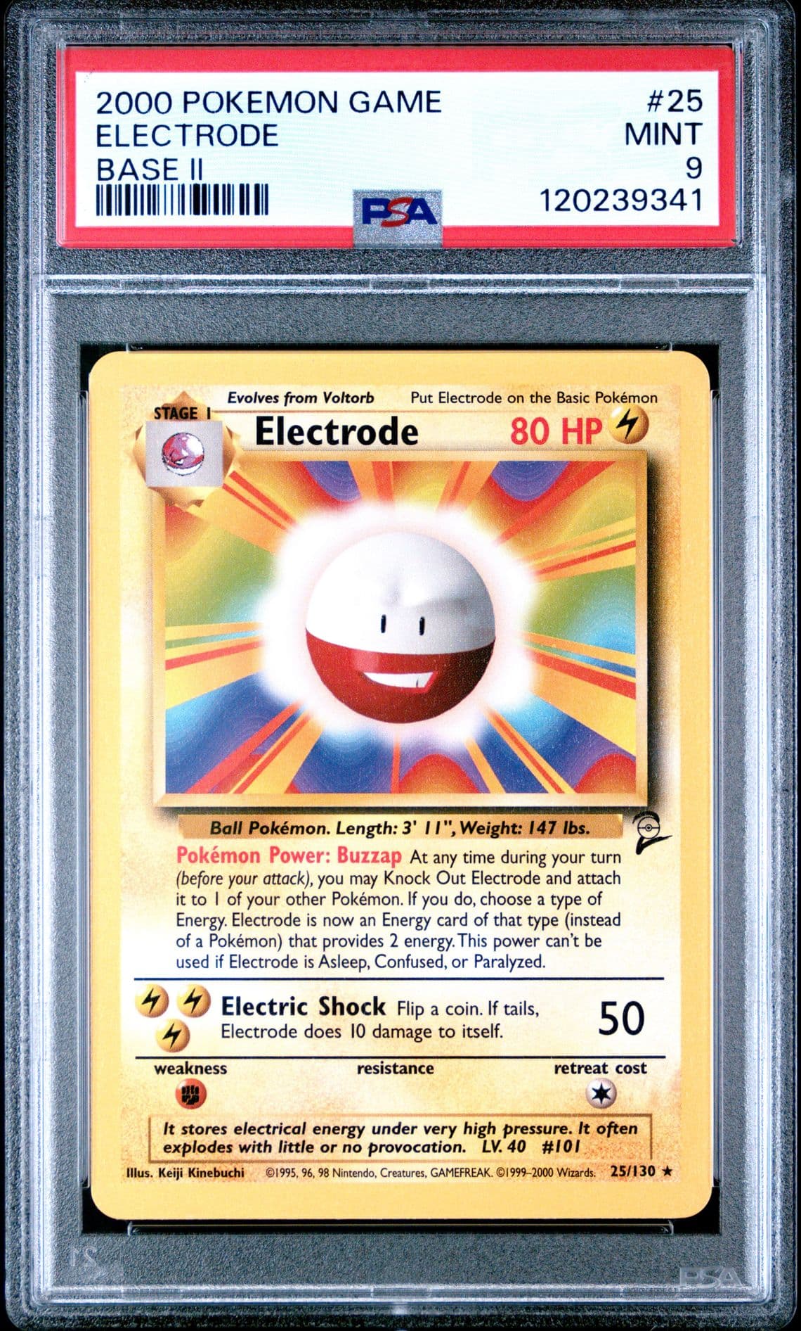 2000 Pokemon TCG Electrode Base Set 2 25/130 Graded PSA 9 LOW POP