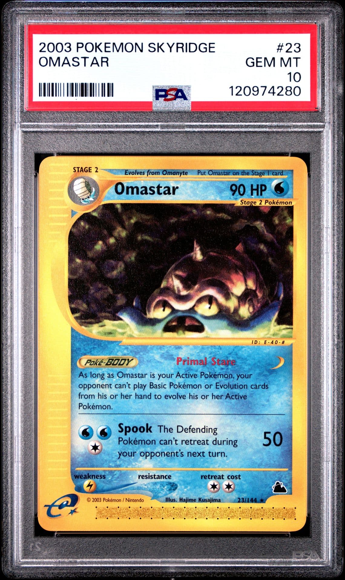 2003 POKEMON SKYRIDGE #23 OMASTAR PSA 10