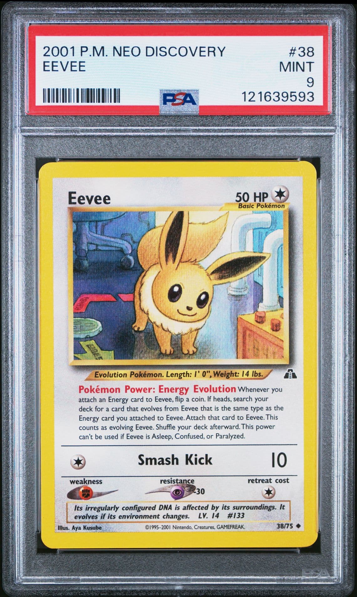 2001 Pokemon Neo Discovery Eevee #38 Graded PSA 9 MINT