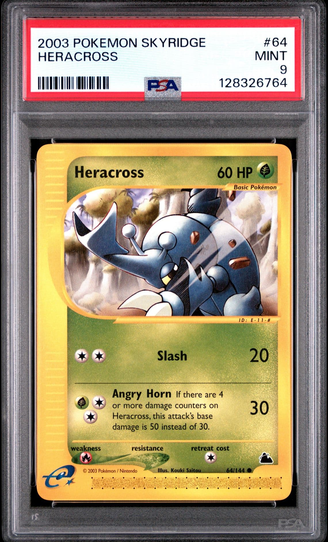 2003 POKEMON SKYRIDGE #64 HERACROSS PSA 9