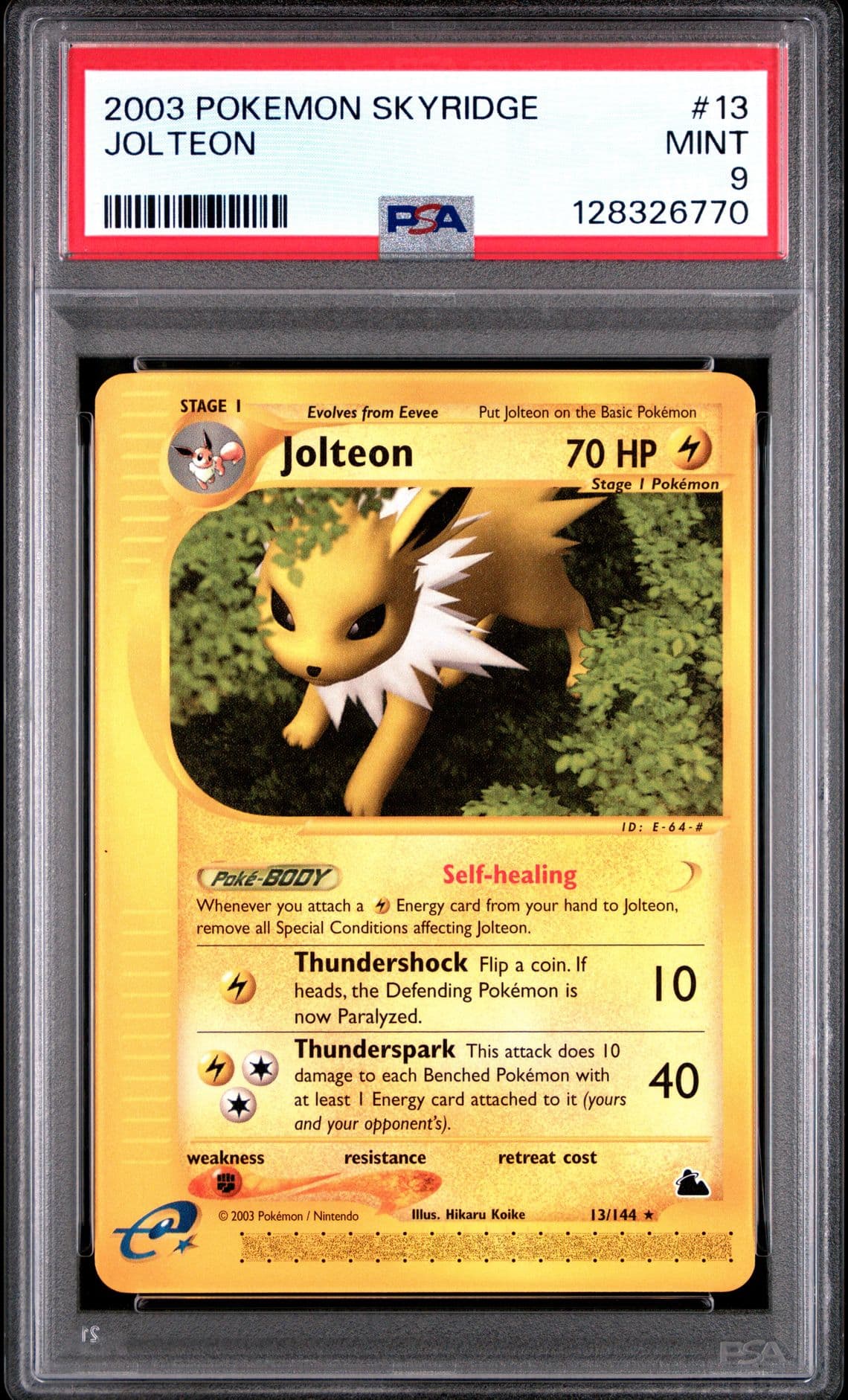 2003 POKEMON SKYRIDGE #13 JOLTEON PSA 9