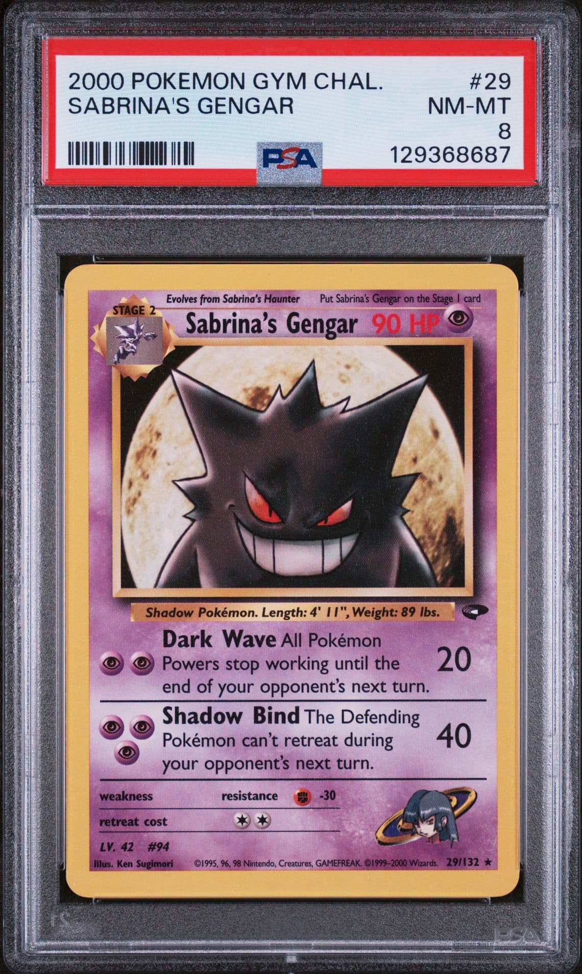 2000 Pokemon Gym Challenge #29 Sabrina'S Gengar PSA 8