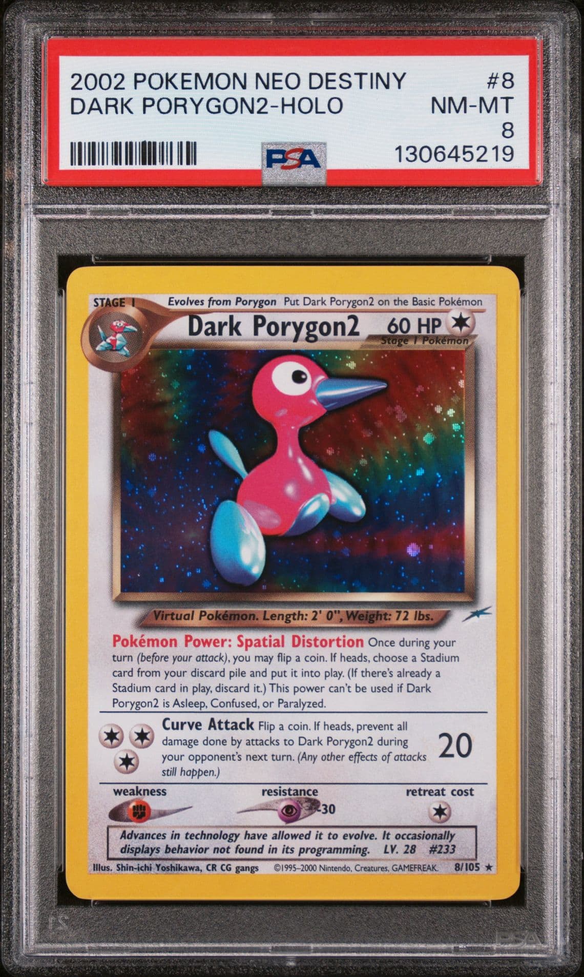 Pokemon TCG - Dark Porygon2 - 8/105 - Neo Destiny - Holo Rare- PSA 8 NM-MT 👀📸