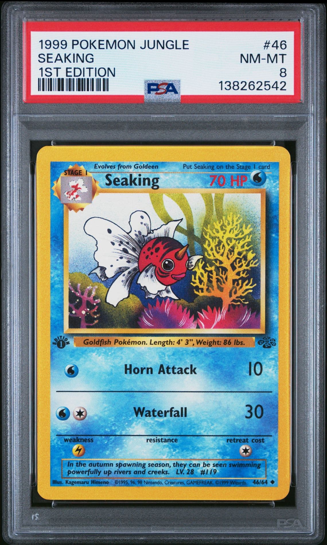 PSA 8 1999 POKEMON JUNGLE | 1ST EDITION SEAKING 46