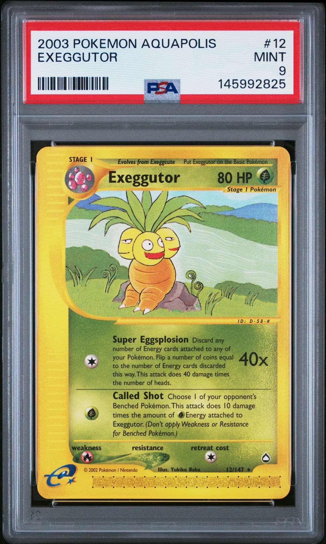 2003 POKEMON AQUAPOLIS #12 EXEGGUTOR PSA 9