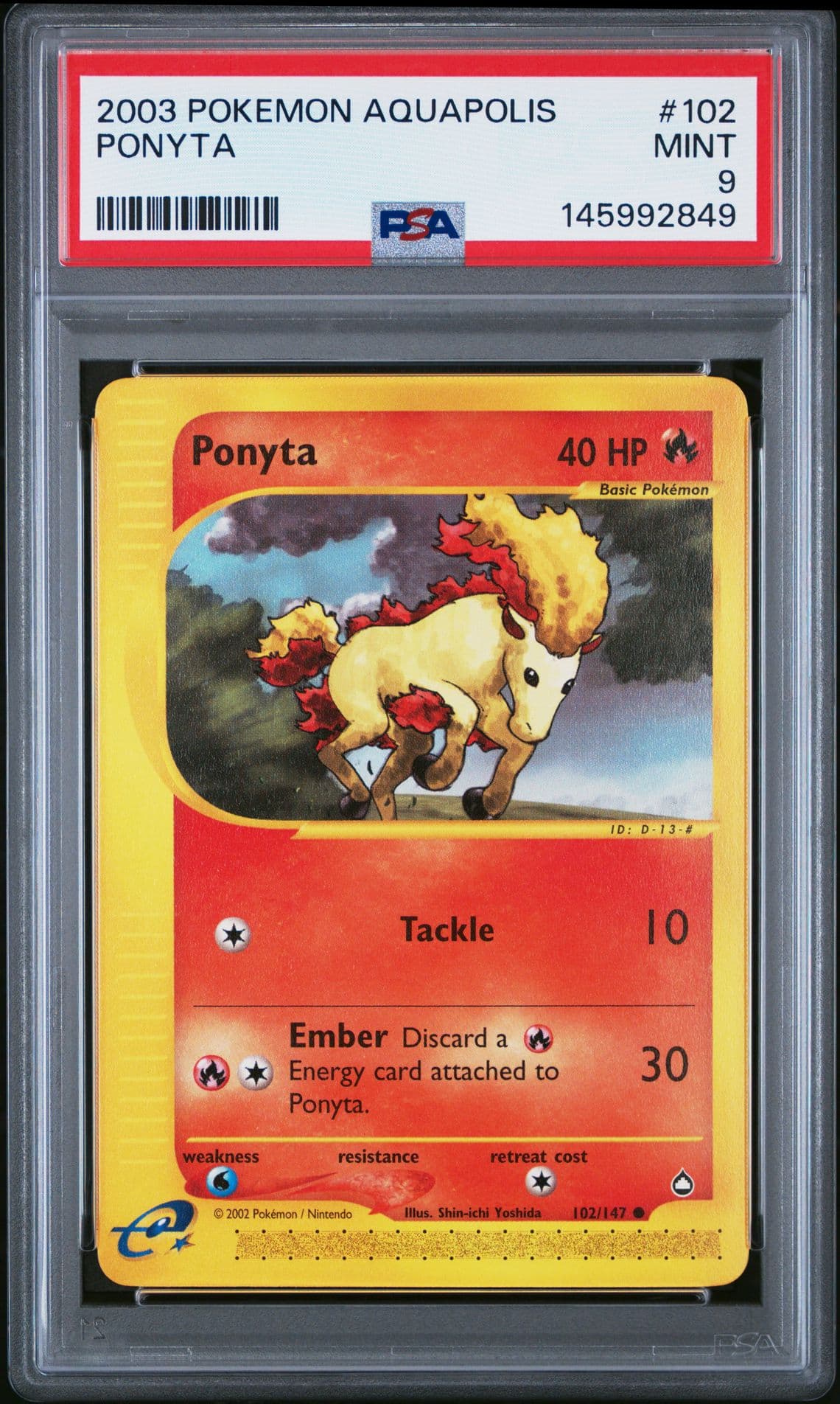 2003 POKEMON AQUAPOLIS #102 PONYTA PSA 9