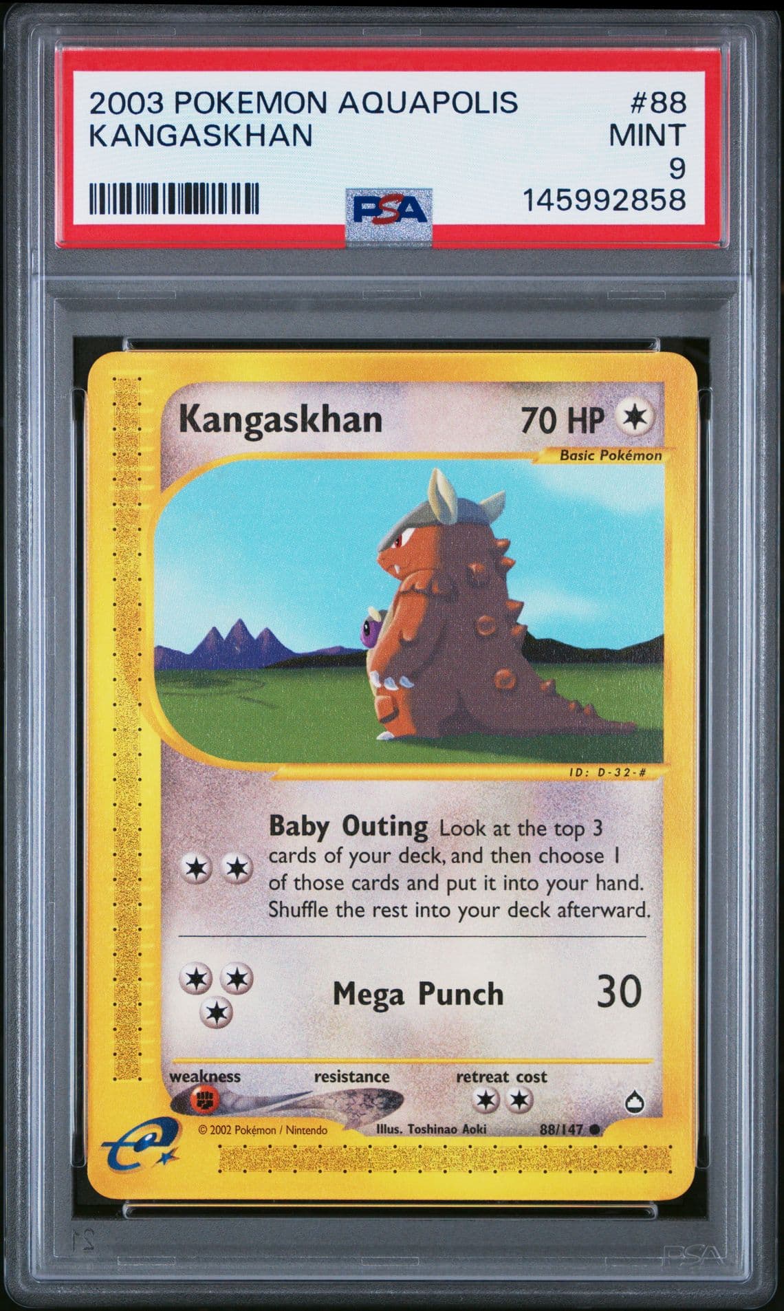 2003 POKEMON AQUAPOLIS #88 KANGASKHAN PSA 9