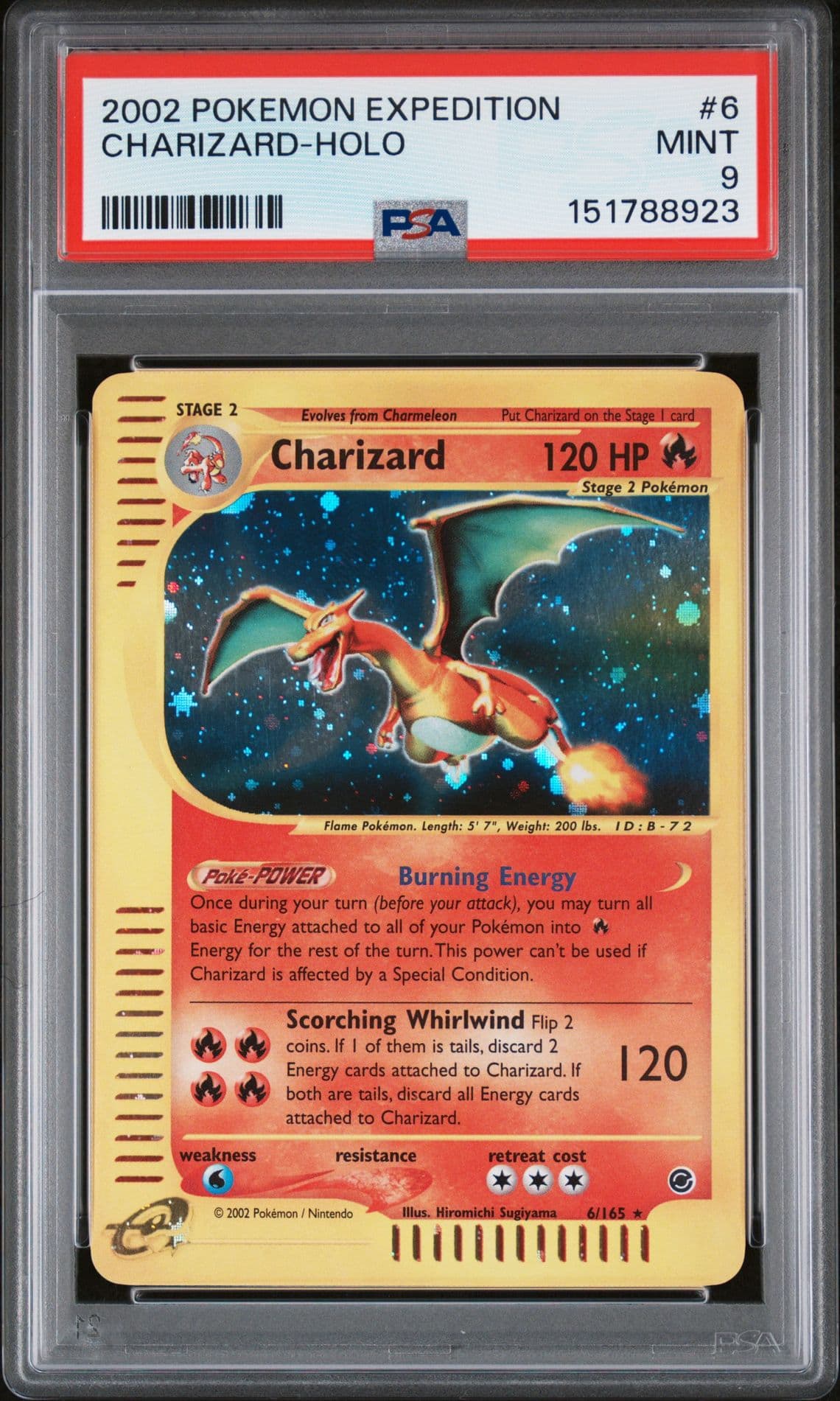 Charizard Holo 6/165 Expedition Base Set PSA 9 *New cert*