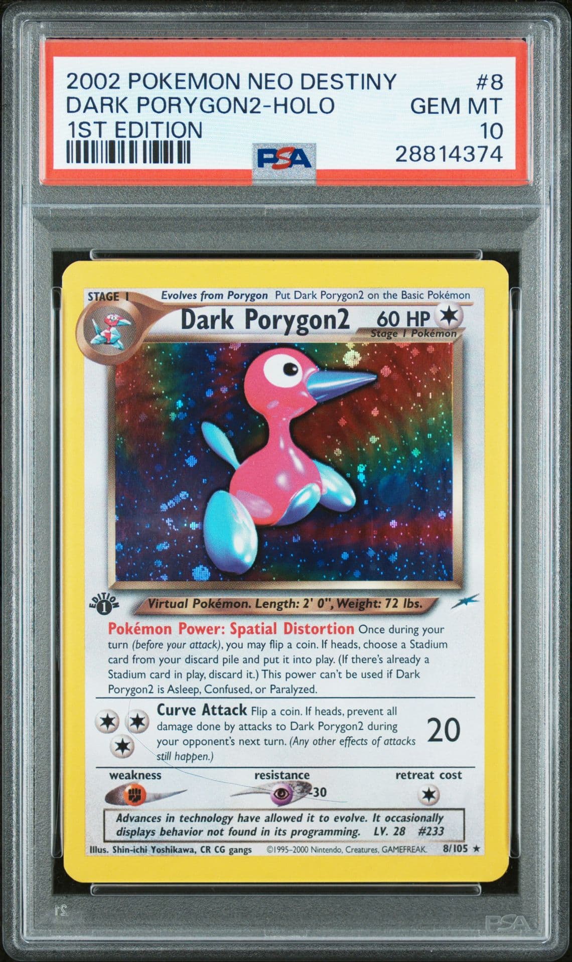 Pokemon Dark Porygon2 Neo Destiny 1st Edition Holo Rare #8 PSA 10 Gem Mint
