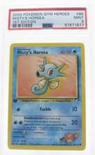 PSA 9 MINT 2000 Pokémon Gym Heroes #86 Misty's Horsea 1st Edition !!!