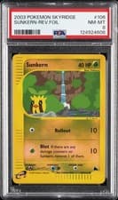 2003 POKEMON SKYRIDGE #106 SUNKERN-REVERSE FOIL PSA 8