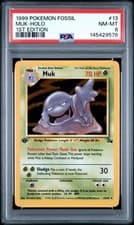 Pokémon Muk Holo Rare Fossil 1st Edition 13/62 PSA 8 1999 Trading Card
