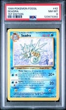 1999 POKEMON FOSSIL 1ST EDITION #42 SEADRA PSA 8