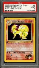 Pokemon PSA 9 Mint 1st Edition Gym Challenge Holo Brock's Ninetales 3/132