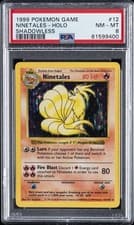 1999 POKEMON BASE SET SHADOWLESS #12 NINETALES-HOLO PSA 8