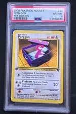 PSA 8 NEAR MINT-MINT 2000 Pokémon Team Rocket #48 Porygon 1st Edition