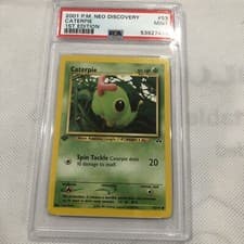 2001 Pokemon Neo Discovery 1st Edition Caterpie #53 PSA 9