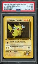 Pokemon Lt. Surge's Pikachu Gym Heroes 1st Edition #81 PSA 10 Gem Mint