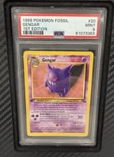 Pokémon 1999 Fossil Gengar 1st Edition PSA 9 Rare 20/62 English