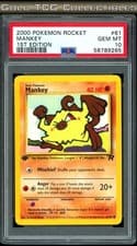 PSA 10 ⭐️ Pokemon Mankey 61 1st Edition Team Rocket Vintage Non-Holo