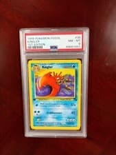 1999 FOSSIL KINGLER 38/62  1ST EDITION PSA 8 POKEMON