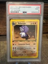 PSA 9! 1st Edition Poliwrath 28/75 Neo Discovery Regular