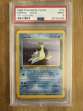 Lapras - 10/62 - Pokemon Fossil 1st Edition Holo Rare Card WOTC PSA 9