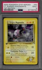 2000 Pokemon LT. SURGE'S MAGNEMITE #50/132 1st Edition Gym Heroes PSA 9