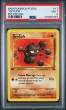 1999 Pokemon 1st Edition Fossil - GEODUDE - Non Holo Common Card #47/62 PSA 9