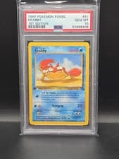 Pokémon 1999 Fossil 1st Edition Krabby 51/62 PSA 10 GEM MT