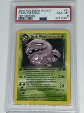 TEAM ROCKET 1st Edition 2000 Pokemon DARK WEEZING  psa 8 #31 NM-MINT