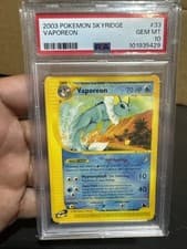 VAPOREON 33/144 2003 POKEMON TCG SKYRIDGE E-SERIES GEM MT PSA 10