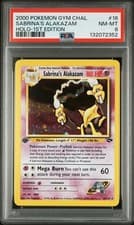 2000 POKEMON GYM CHALLENGE HOLO-1ST EDITION #16 SABRINA'S ALAKAZAM PSA 8
