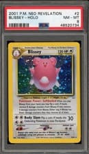 Pokemon Blissey Neo Revelation Unlimited Holo Rare #2 PSA 8