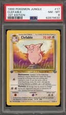 Pokemon Clefable Jungle 1st Edition NON Holo Rare #17 PSA 8