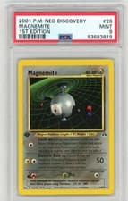 PSA 9 - 2001 Pokemon 1st Edition Neo Discovery MAGNEMITE Rare #26