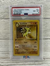 Pokemon 1st Edition Sandslash Fossil Set 41/62    PSA 8