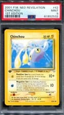 PSA 9 Pokemon 2001 1st Edition Neo Revelation Chinchou Common #42