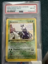 PSA 8 NEW CERT Heracross 1st edition Neo Genesis Clean English Holo #6